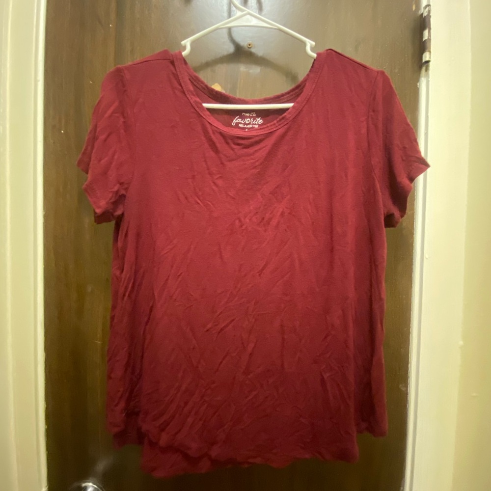 Rue 21 Burgundy Red Relaxed T-Shirt